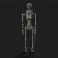 Mechanical Robot Character With Metallic Body Jointed Limbs And Round Head 3d model