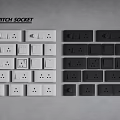 Various Styles of Switch Socket Panels in White and Black Colors for Home Electrical Use