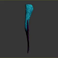 Unique Blue Green Biological Form With Purple Pink Feathery Appendages And Artistic Design