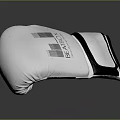 White And Black BRAVOX Boxing Gloves With Striped Design On Gray Reflective Surface