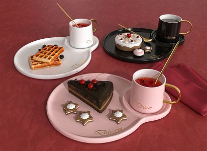 Light Luxury Tableware Internet Celebrity Tableware 3d model