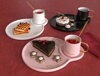 Light Luxury Tableware Internet Celebrity Tableware 3d model