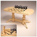 Entertainment Table Chess Table Chess 3d model