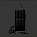 Modern Black Electronic Device With Screen Multiple Ports And Indicator Lights