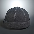 Gray Fabric Hat With Stitched Seam Design Comfortable For Daily Use