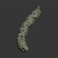 Fresh Green Pod Crop With Long Shape And Bumpy Surface Agricultural Produce 3d model