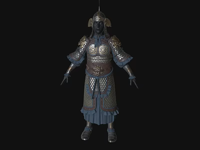 Ancient Warrior Armor As Historical Battle Weapon With Metal Plates And Decorative Details 3d model