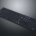 Black Full Size Computer Keyboard With Standard Key Layout And Electronic Design