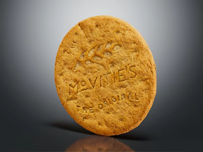 MOVNIES The Original Round Golden Cookie With Wheat Pattern Design 3d model