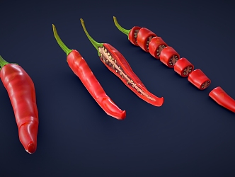 Chili Pepper Red Pepper Segment 3d model