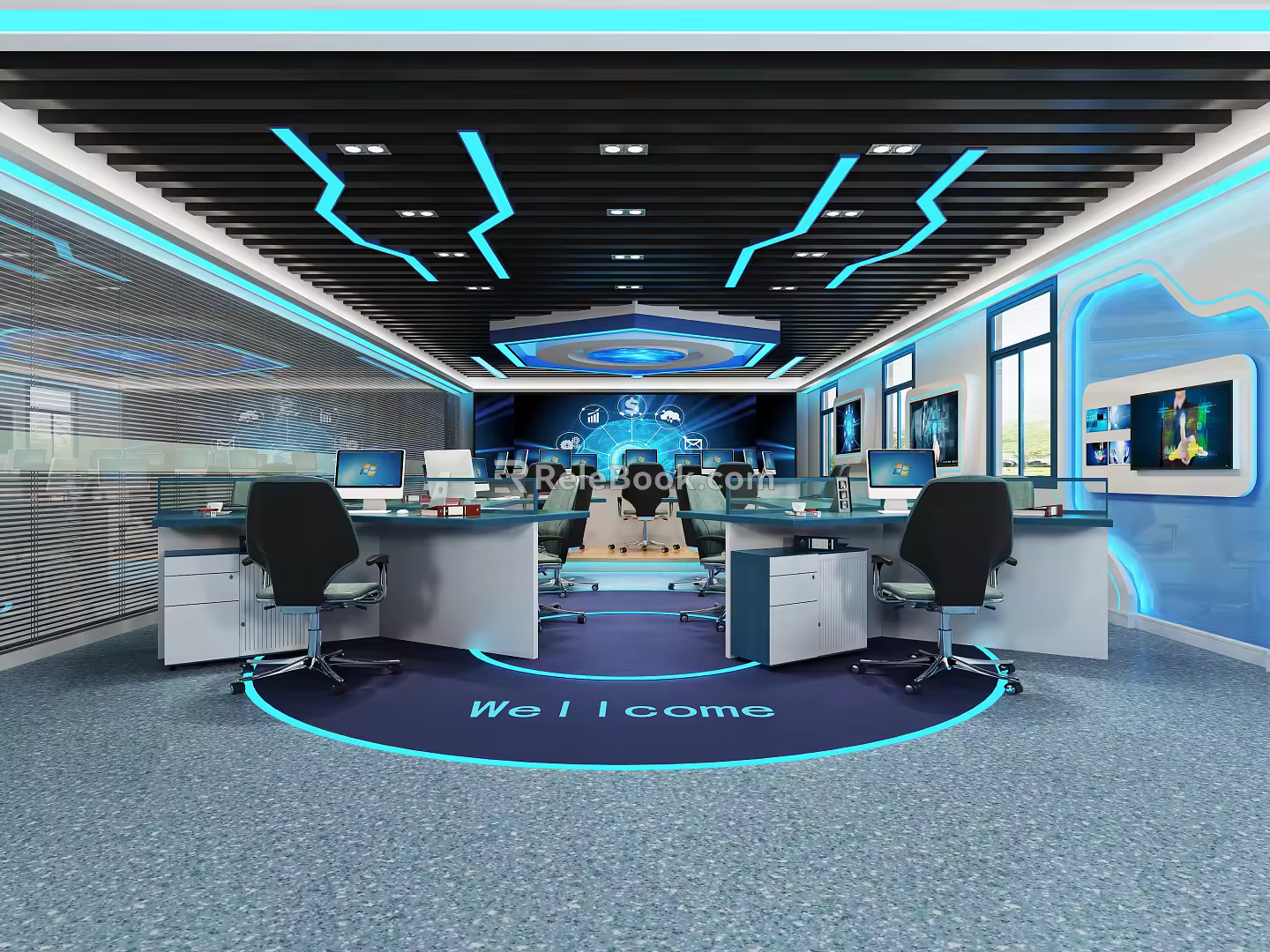 Science and Technology Center of Modern Monitoring Room 3d model