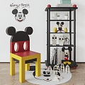 Mickey Chair Children's Chair Toy Storage Rack Storage Rack Mickey Toys 3d model