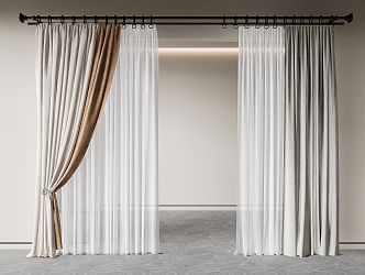 modern curtain fabric curtain gauze curtain fabric curtain 3d model