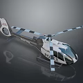 Police Helicopter With Black And White Design N162FD Rotors And Reflective Surface