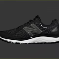 New Balance Black Athletic Running Shoes With Textured Upper And White Sole
