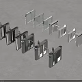 Public Facility Security Turnstiles With Metal Gates For Access Control Entrance Management