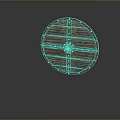 Ornate Ancient Round Wooden Shield With Red Patterns And Metal Center