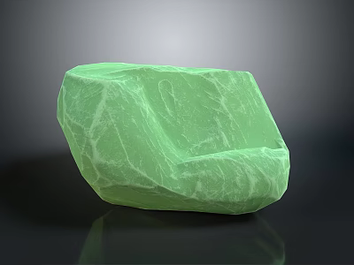 Eco Friendly Green Wood And Stone Decorative Piece With Natural Textured Surface 3d model