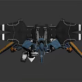 Detailed Futuristic Armored Robotic Character With Winged Structure And Weapons