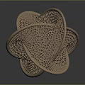 Modern Decorative Metal Equipment With Intertwined Rings And Perforated Mesh Design