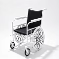 Durable Medical Equipment Wheelchair With White Frame Black Seat And Armrests