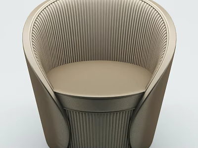 Modern Beige Accent Chair With Vertical Stripes And Sleek Comfortable Design 3d model