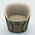Modern Beige Accent Chair With Vertical Stripes And Sleek Comfortable Design