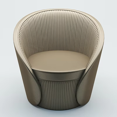 Modern Beige Accent Chair With Vertical Stripes And Sleek Comfortable Design 3d model