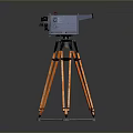 Professional Precision Measuring Instrument Mounted On Orange Tripod Stand With Stable Base