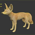 Fennec Fox With Large Ears And Light Brown Fur Standing On Dark Background