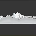 Garden Landscape Design With 3D Terrain Modeling Mountain Snowy Rocky And Water Elements