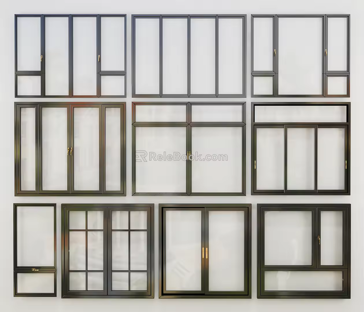 Modern windows and doors 3d model