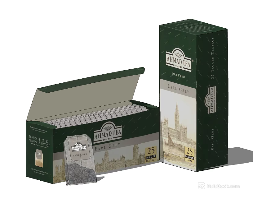 Kingdom Tea 25 Tea Bags with Open Box and Original Packaging 3d model