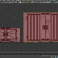Blue Shipping Container Building With Two Units And Yellow Corner Fittings