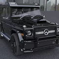 Black Mercedes G Class Modified Car With Large Wheels And Rugged Front Design