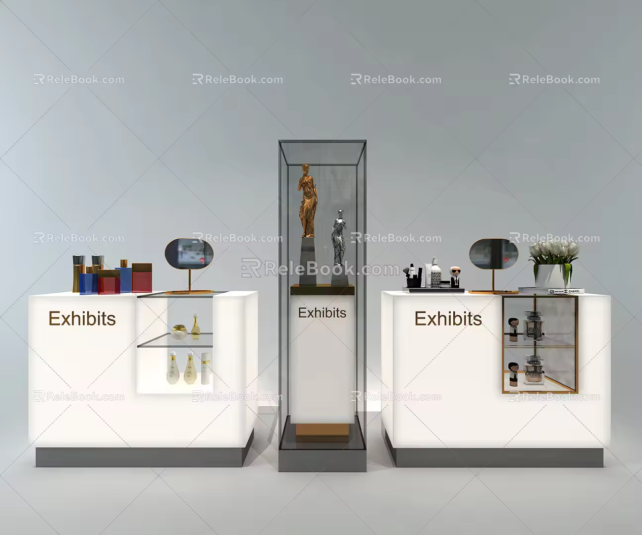 Modern Display Cabinet 3d model