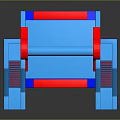 Colorful Red And Blue Inflatable Playground With Slides Stairs And Platforms