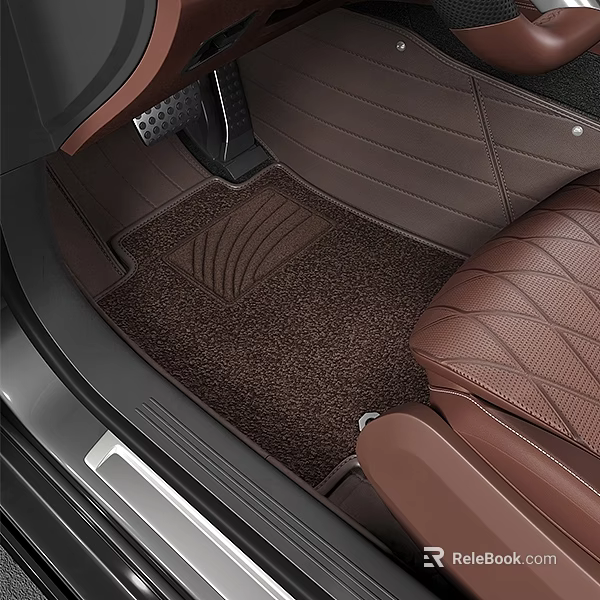 Luxury Car Interior With Brown Textured Floor Mat And Leather Seats 3d model 