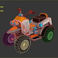Rugged Mountain Terrain Perfect For Off Road ATV With Large Tires And Orange White Design