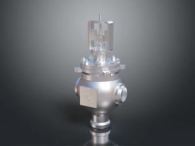 Stainless Steel Industrial Valve With Precision Engineered Control Structure And Flange Connections 3d model