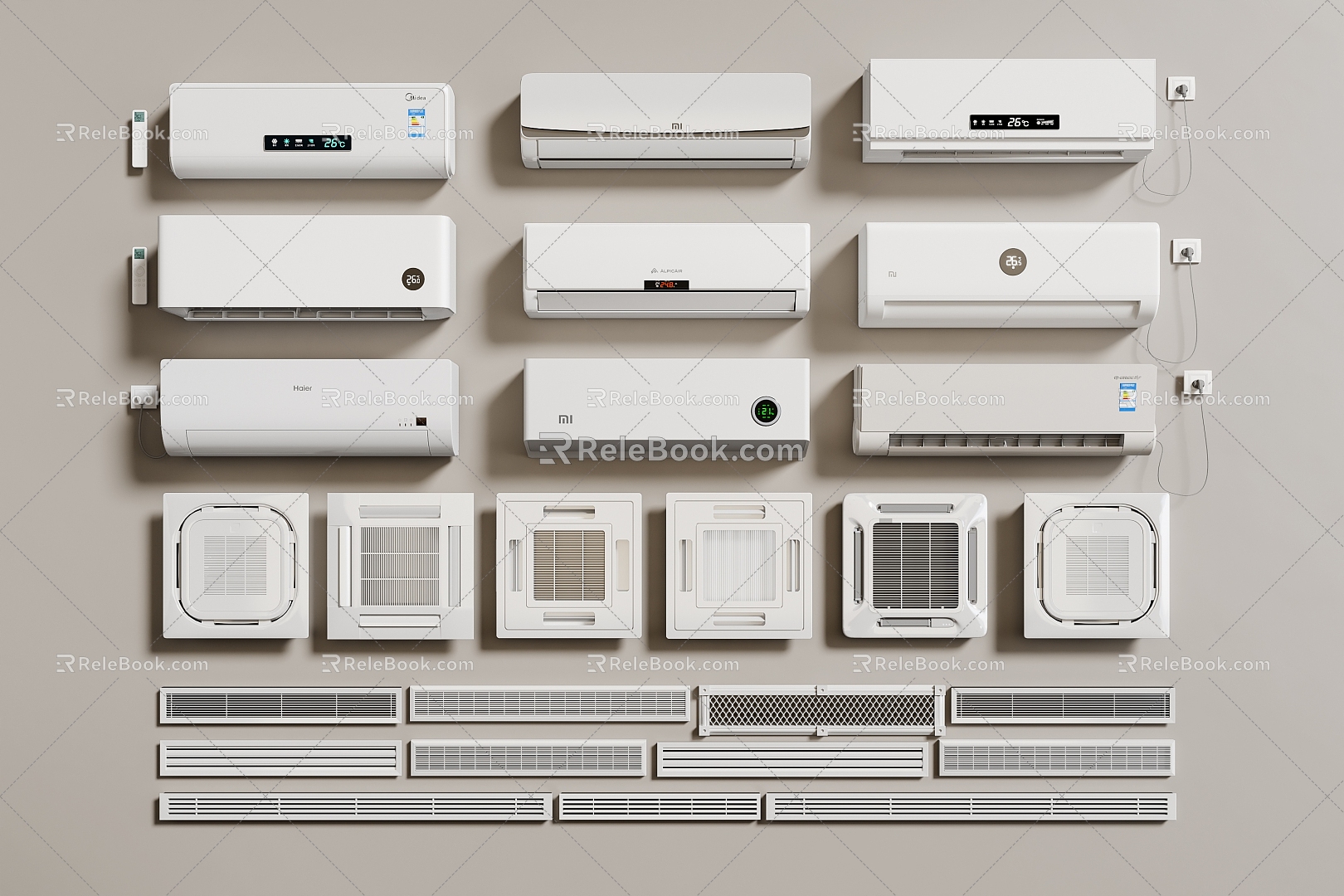 Air conditioning wall-mounted air conditioning central air conditioning air outlet return air outlet 3d model