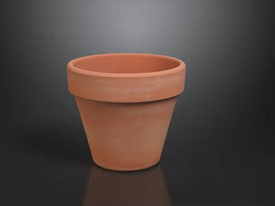 Terracotta Flower Pot With Smooth Surface Round Shape For Home Decoration 3d model