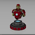Detailed Iron Man Red And Gold Bust With Blue Glowing Ring Base And Gear Design