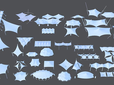 Modern Tensioned Membrane Special-shaped Tensioned Membrane 3d model