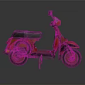 Vintage Red Scooter With Black Seat And Classic Retro Design Features