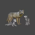 Game And Movie Wolf Characters With Adult And Baby Wolves In Family Group