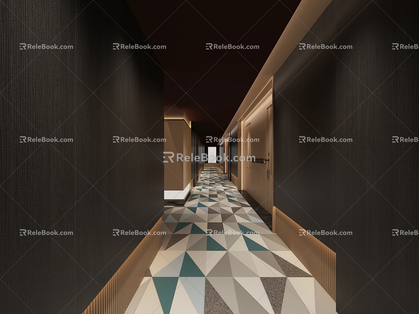 Modern Away Hotel Corridor 3d model