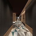 Modern Away Hotel Corridor 3d model