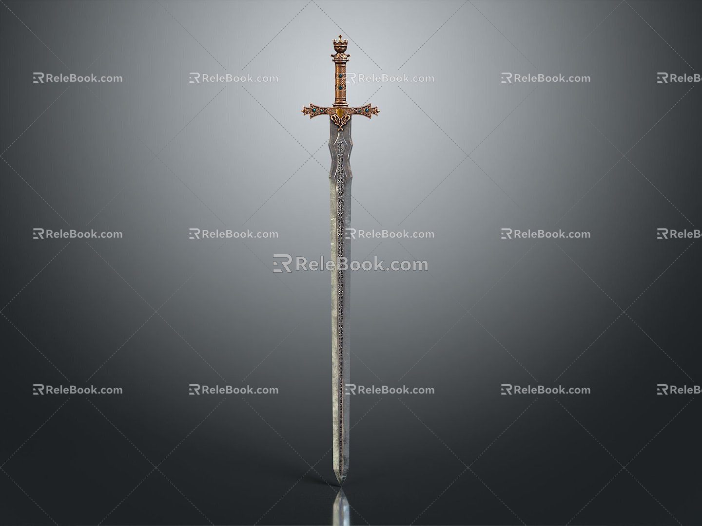 Modern long sword officer sword scabbard 3d model