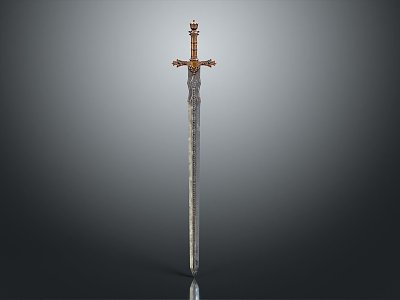 Modern long sword officer sword scabbard 3d model